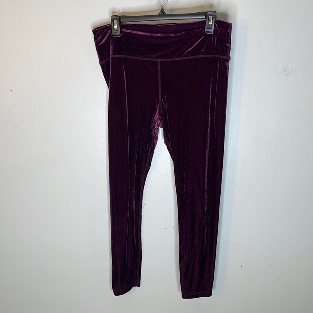 ATHLETA Burgundy Velvet Leggings Size XL